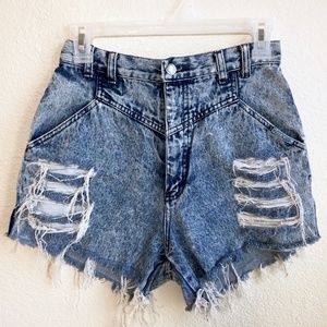 Vintage 80's High Waist Acid Wash Shorts